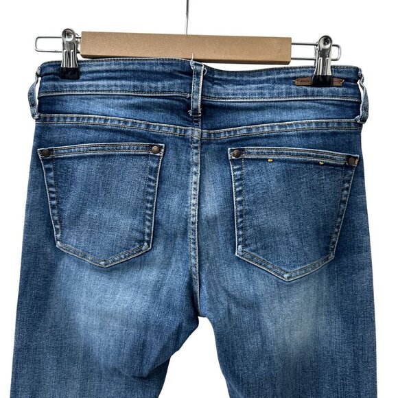 Pilcro & The Letterpress Parallel Cuffed Hem Slim Straight Denim Jeans Women 27 - Picture 3 of 14